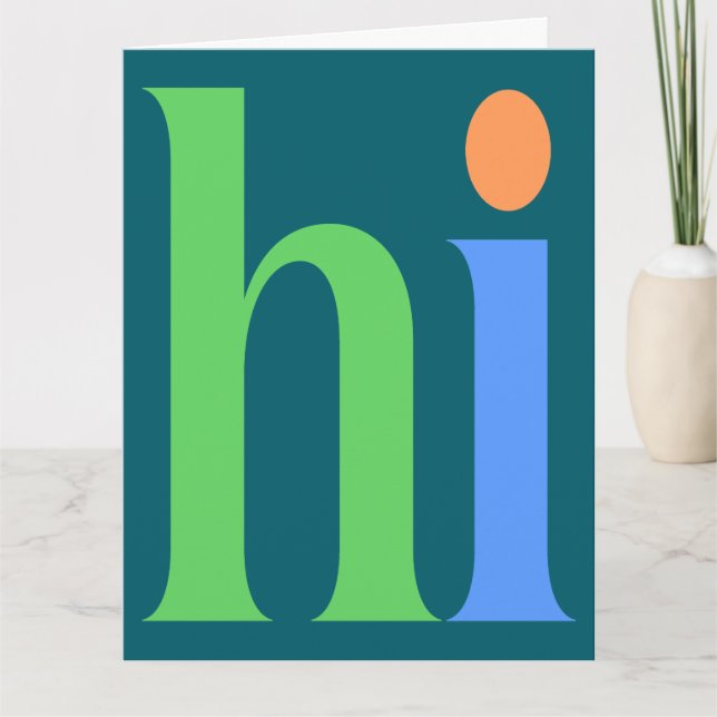 Carte Salut, Typographie colorée (Devant)