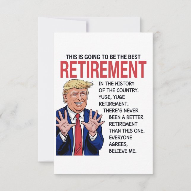 Carte Salutation à la retraite de Trump (Devant)