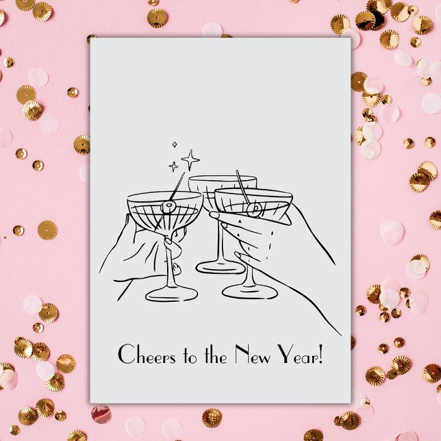 Carte Salutation Au Champagne Du Nouvel An (Créateur téléchargé)