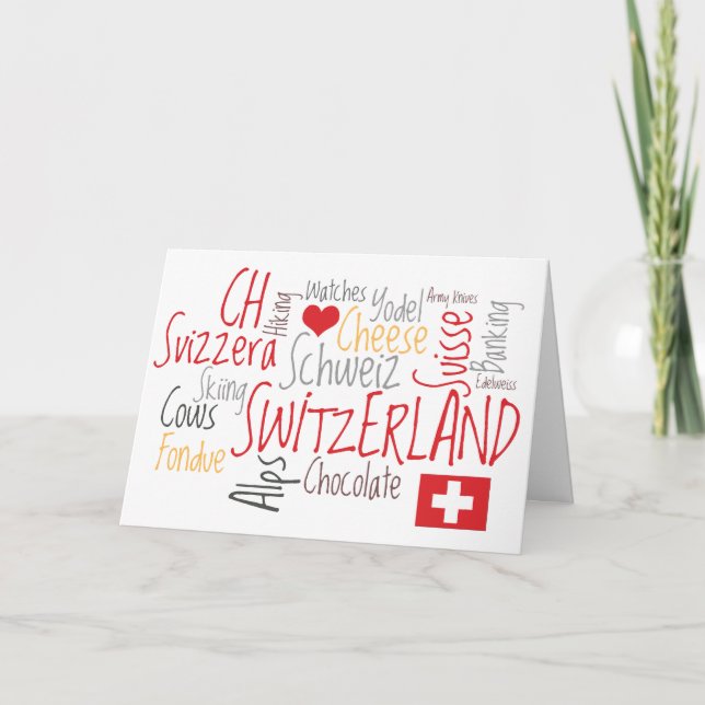 Carte Salutation au fromage Fondue de Suisse (Devant)