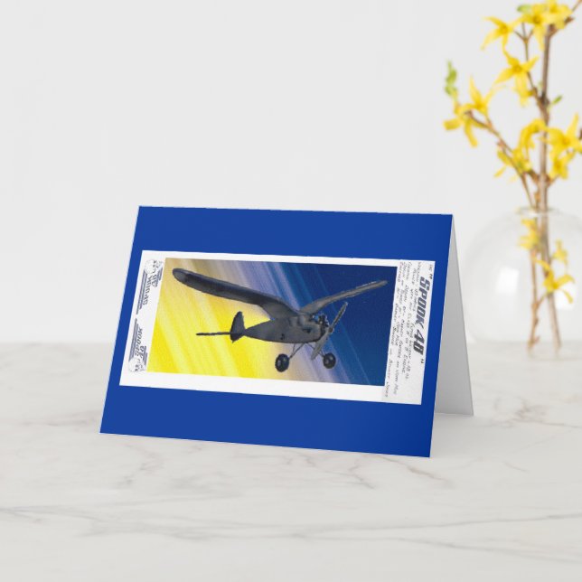 Carte - Salutation - Avion miniature (Fleur jaune)