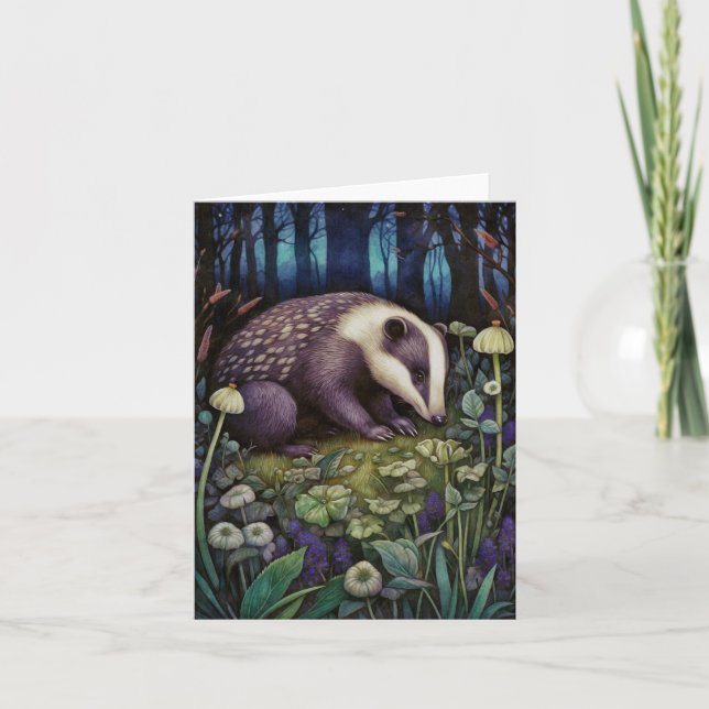 Carte Salutation Badger de minuit (Devant)