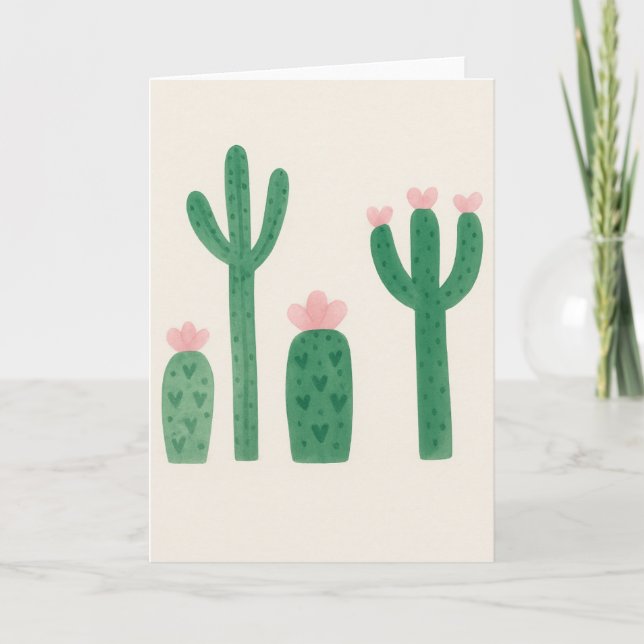 Carte Salutation cactus vide (Devant)