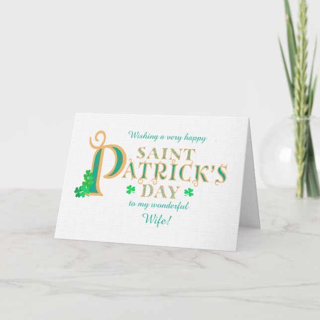 Carte Salutation chic St Patrick pour les Shamrocks (Devant)
