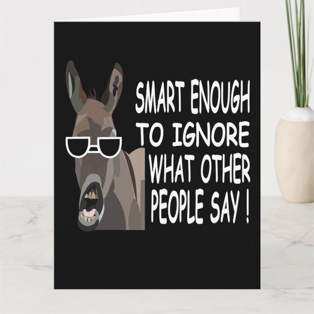 Carte Salutation cool Smart Donkey (Devant)