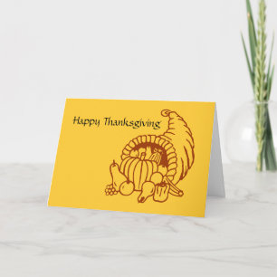 Carte - Salutation - Corne d'abondance de Thanksgi