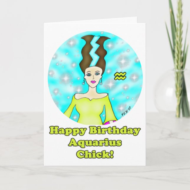 Carte Salutation d'anniversaire d'Aquarius Chick (Devant)