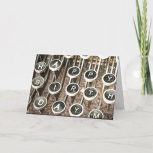 Carte Salutation d'anniversaire de la machine à écrire