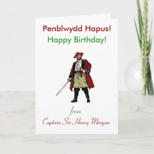Carte Salutation d'anniversaire de pirate de Gallois