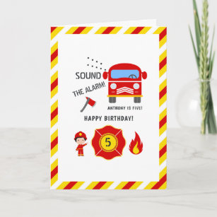 Carte Salutation d'anniversaire des pompiers