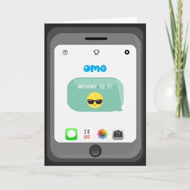 Carte Salutation d'anniversaire Emoji (Devant)