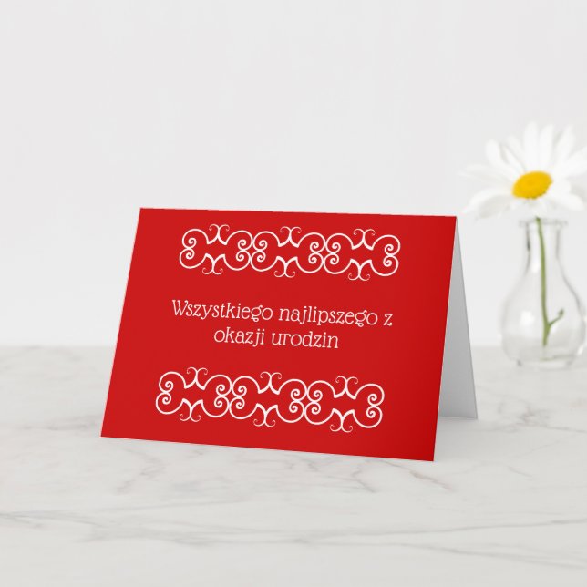 Carte Salutation d'anniversaire en Pologne (Petite plante)