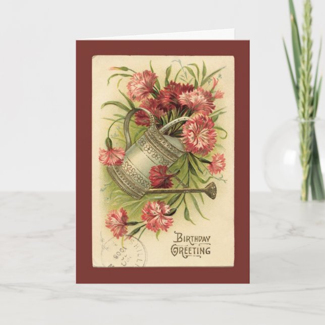 Carte Salutation d'anniversaire Reproduction Vintage (Devant)