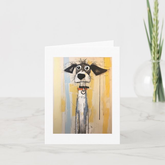 Carte Salutation de chiens colorés Abstraits (Devant)