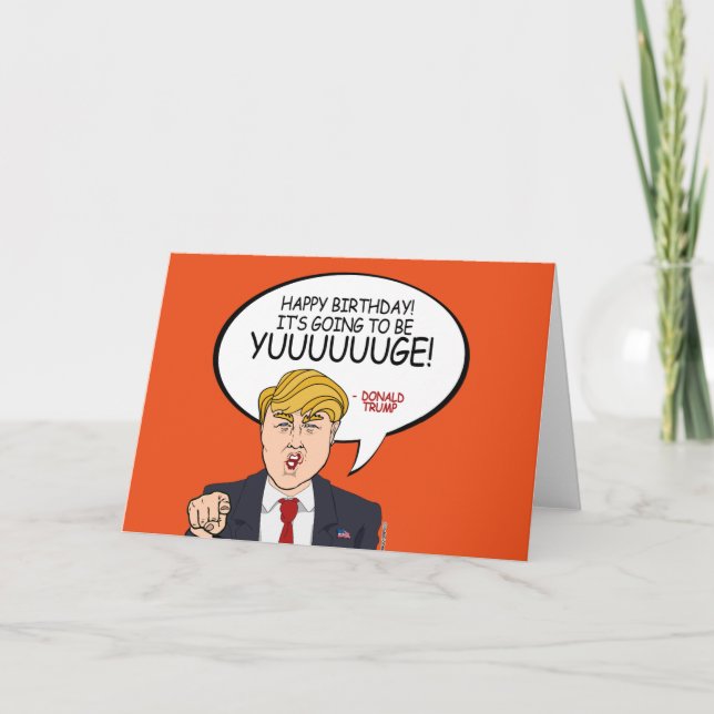 Carte Salutation de Donald Trump - Joyeux anniversaire (Devant)