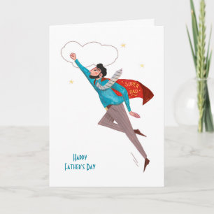 Carte Salutation de fête des pères Superhero