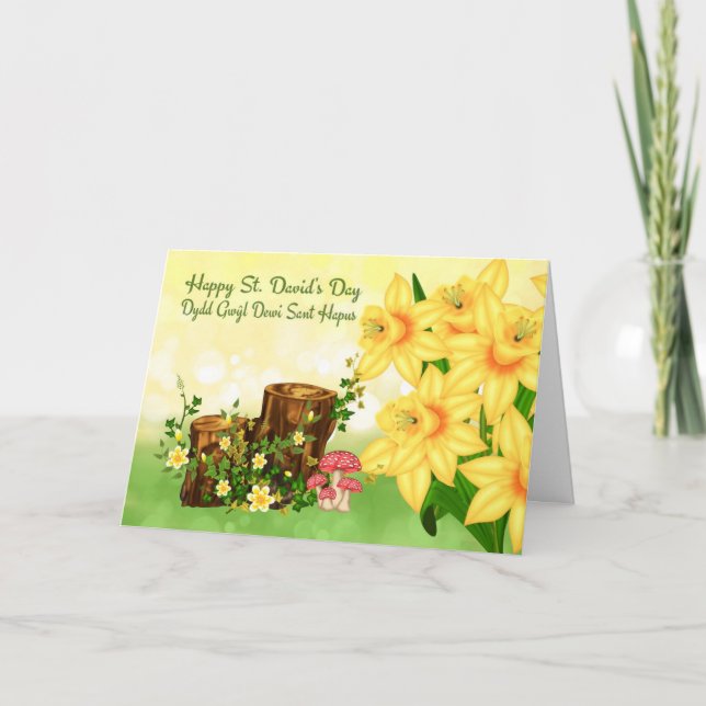 Carte Salutation De La Fête De St. David Avec Les Plante (Devant)
