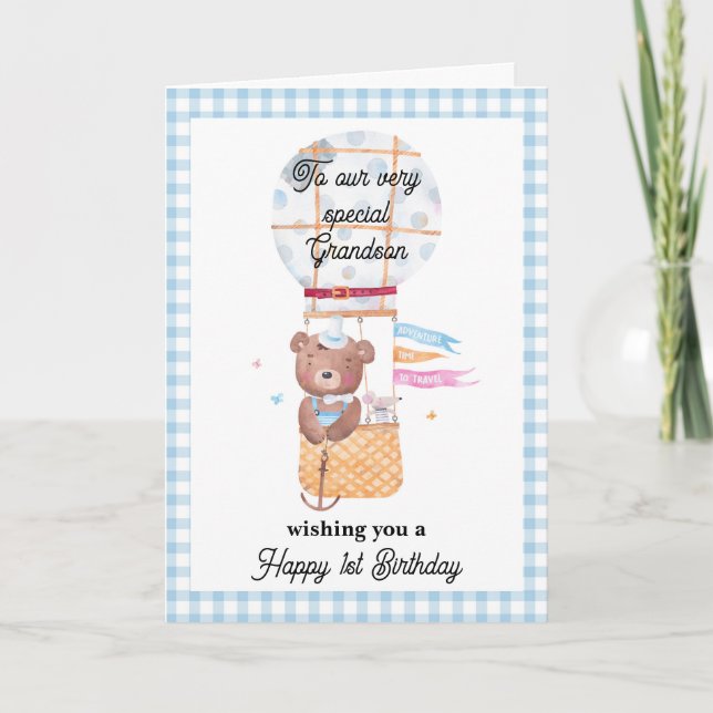 Carte Salutation de l'ours en peluche d'anniversaire de  (Devant)