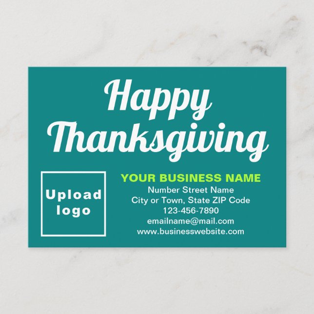 Carte Salutation de petit plat vert Turquoise Thanksgivi (Devant)