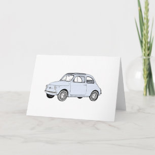 Carte Salutation de rendu de style de crayon de Fiat 500