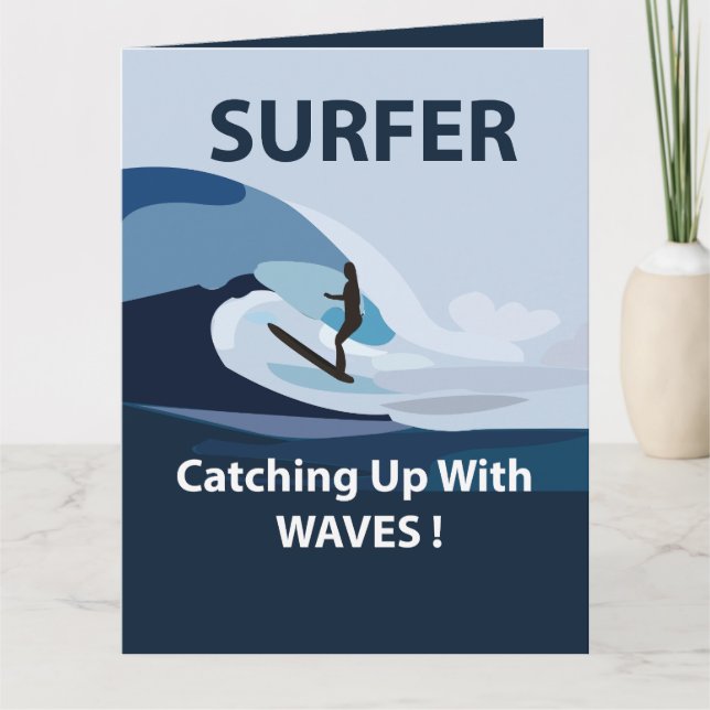 Carte Salutation de surf de plage de surfeur (Devant)