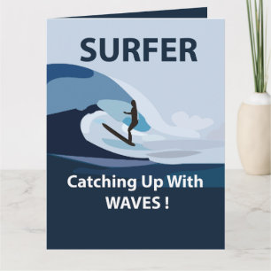 Carte Salutation de surf de plage de surfeur