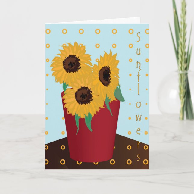 Carte Salutation de tournesol (Devant)