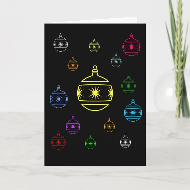 Carte - Salutation - Décorations de sapin de fêtes (Devant)