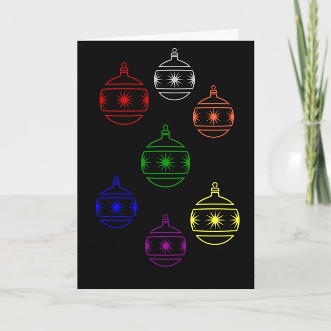 Carte - Salutation - Décorations de sapin de Noël (Devant)