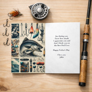 Carte Salutation des pêcheurs de fête des pères