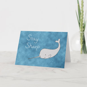 Carte Salutation drôle pointue de Narwhal de séjour de