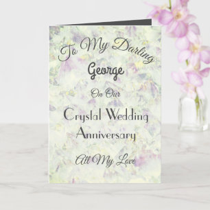 Carte Salutation du mari de l'anniversaire de cristal