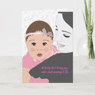 Carte Salutation du nouveau bébé (fille)