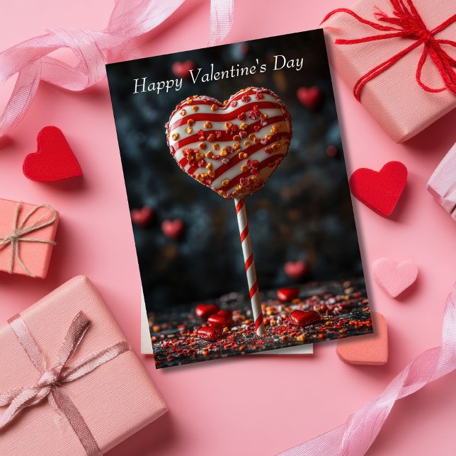 Carte Salutation en forme de coeur de Cakepop Valentine (Créateur téléchargé)
