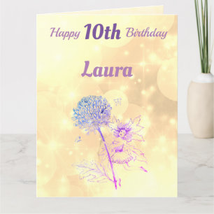 Carte Salutation féerique de joyeux 10ème anniversaire