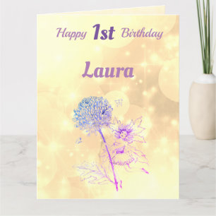 Carte Salutation féerique de joyeux ęr anniversaire de