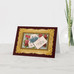 Carte Salutation florale vintage