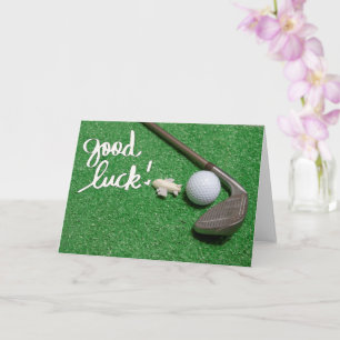 Carte Salutation golf balle de golf bonne chance bon voy