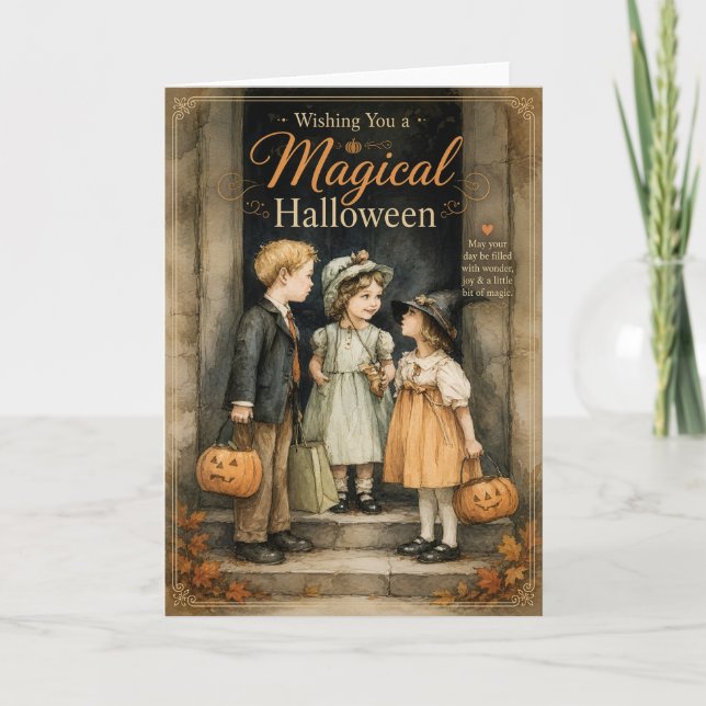 Carte Salutation magique d'Halloween (Devant)