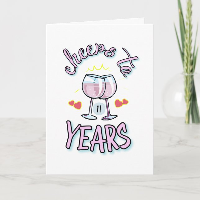 Carte Salutation mariage de 11 ans (Devant)