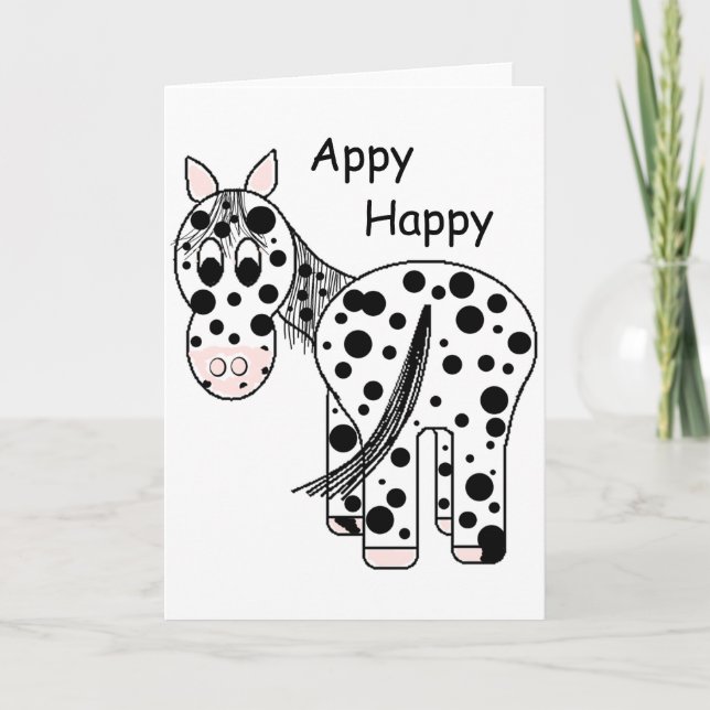 Carte Salutation mignonne de cheval d'Appaloosa de (Devant)