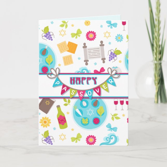 Carte Salutation moderne colorée de pâque (Devant)