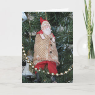 Carte - Salutation - Ornement Père Noël Tree