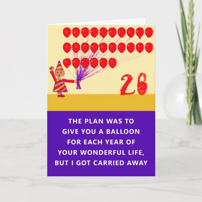 Carte Salutation pour le 26e anniversaire (Devant)