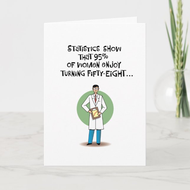 Carte Salutation pour le 58e anniversaire de la femme (Devant)