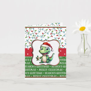 Carte Salutation T-Rex de Noël