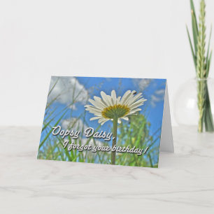 Carte Salutation tardive d'anniversaire - marguerites