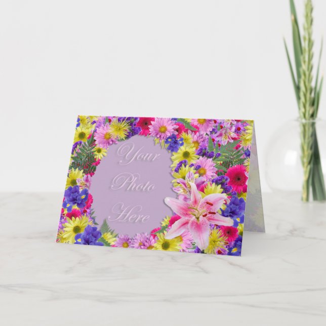 Carte Salutation tropicale de cadre de tableau de fleurs (Devant)