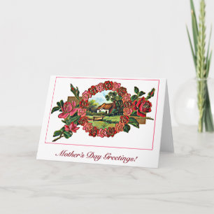 Carte Salutation vintage de la Fête des Mères avec les R