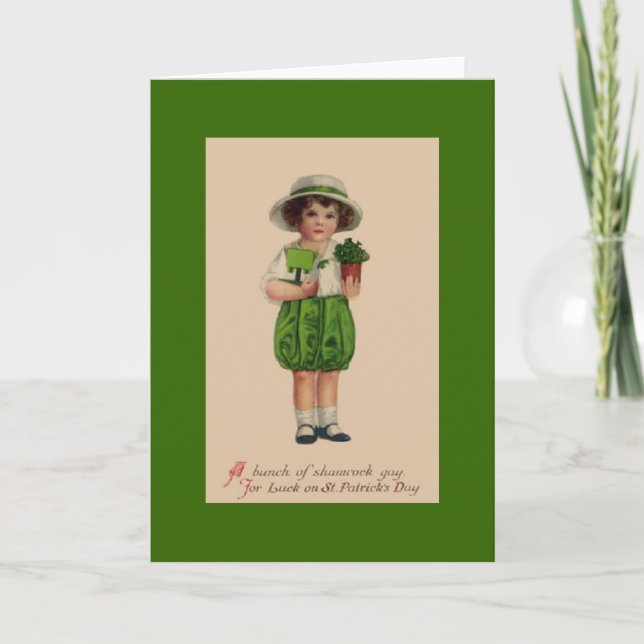 Carte Salutation vintage du jour de St Patrick (Devant)